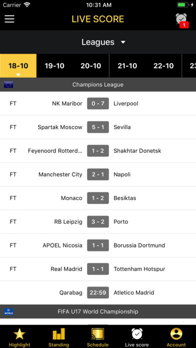 all live football scores for today
