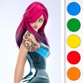 Figuromo Dress Doll:  Anime Tattoo Girl - 3D Color & Dressup Giveaway