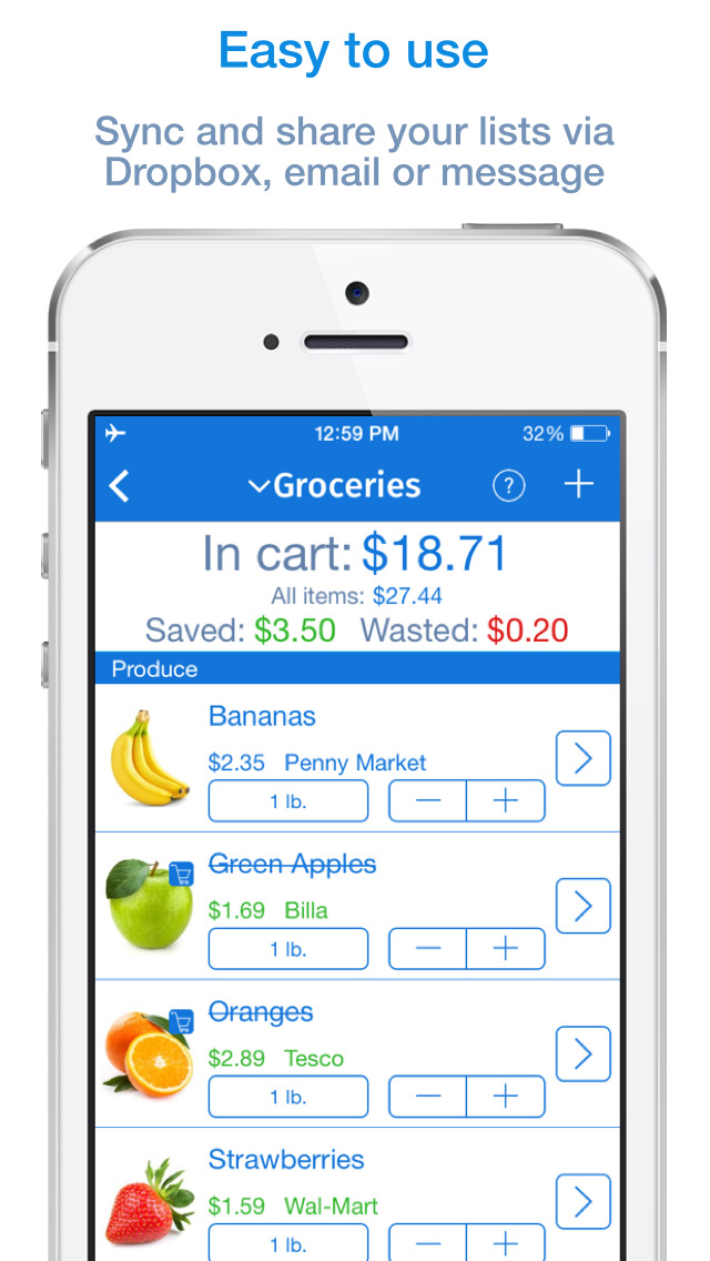 IntelliList, Lista della spesa su App Store